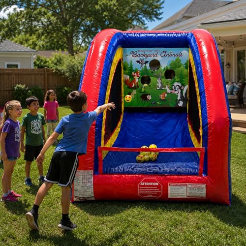 Ultralite Sealed Air Frame Games | Ball and Bag Toss | Includes Frame, Panel, Built-in Blower, Balls, and Bag | for Backyards, Carnivals, Schools, Birthday Parties