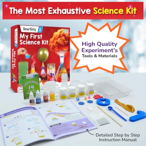 Smartivity My First Science Experiment Kit for Kids Ages 6, 7, 8, 9, 10, 11, 12 Years | 50+ Experiments I Christmas, Birthday Gift I Science Projects for Boys & Girls, STEM Toys for 6 to 12 Years - style: Science Kit