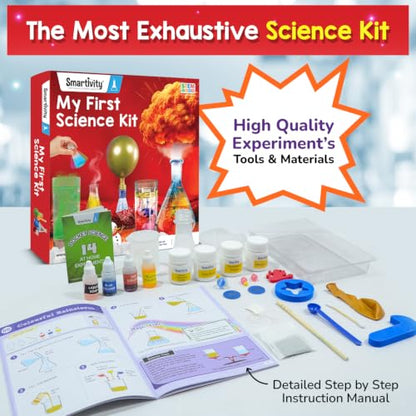 Smartivity My First Science Experiment Kit for Kids Ages 6, 7, 8, 9, 10, 11, 12 Years | 50+ Experiments I Christmas, Birthday Gift I Science Projects for Boys & Girls, STEM Toys for 6 to 12 Years - style: Science Kit