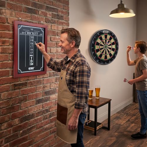 GSE Games & Sports Expert Chalk Dart Scoreboard for Dart Board Cricket & 01 Dart Games with Chalks and Chalk Wipe (Standard/Large) - style: Large