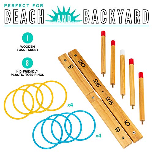 Franklin Sports Ryan's World Ring Toss - Great for Kids - Indoor Outdoor Use - Durable Wood Construction - Includes Target and Rings