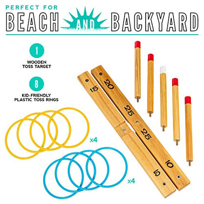Franklin Sports Ryan's World Ring Toss - Great for Kids - Indoor Outdoor Use - Durable Wood Construction - Includes Target and Rings