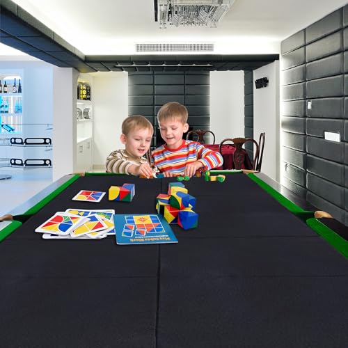 Pool Table Insert Mat for Pool Table Protection Billiard Table to Dining Table Foldable Removable Foam Mat with Zipper, Black