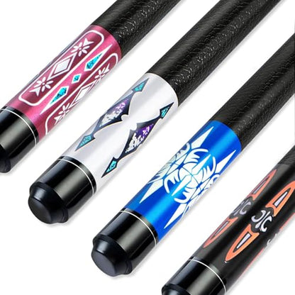 LOTKEY Pool Cue Sticks for Adults,Super Straightened Up 58'' 18 19 20 21oz Billiard Cues Canadian Maple Tacos De Billar Profesional Set of 4/3/2/1 House Bar Pool Que Table Beginner Pool Queue - color: 4 Piece