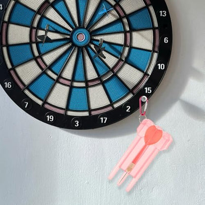 Holibanna Portable Darts Case with Lockable Pink Plastic Hard Shell, Lightweight Storage Box with Carabiner for Soft Tip Darts, Outdoor and Travel Use
