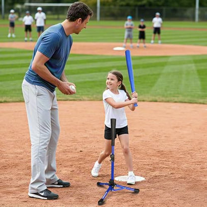 BaseGoal Baseball Tee for Kids,Youth Stand Set,Teeball Set,Youth Baseball,Softball Batting Tee Set,Easy Adjustable Height - style: Blue-a