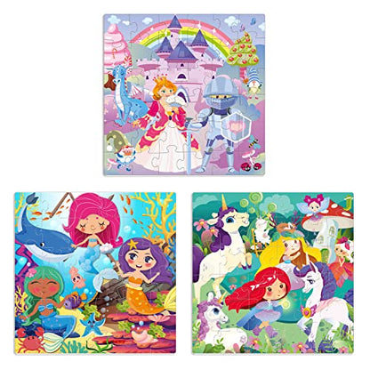 QUOKKA Magnetic Puzzles for Kids Ages 4-6 – 36 Pieces Sudoku Toddler Puzzles Ages 2-4 – Travel Games for Kids 3-5 – Princess Unicorn Mermaid Toddler Travel Toys – Car Airplane Road Trip Games - style: 1. PRINCESS 36 PCS