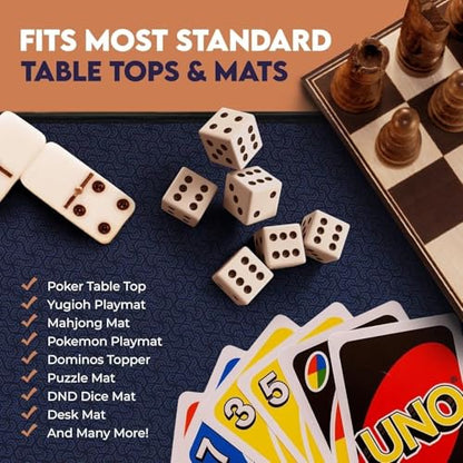 TCG Game Mat for MTG Table Top Board Game Playmat for Card Gaming RPG, Dice Games, Water Resistant with Carry Storage Case 24 x 48 Inches, Blue - color: Blue