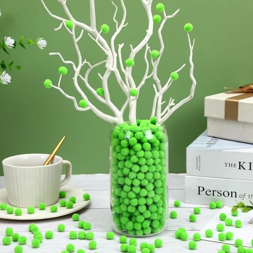 SEPGLITTER 1000 Pcs Mini Christmas Light Green Pom Poms Balls for Crafts | 1cm Mini Size, Green Puff Balls, DIY Crafts Making, Handmade Projects, Christmas St. Patricks Party Supplies Decorations - style: Green Style