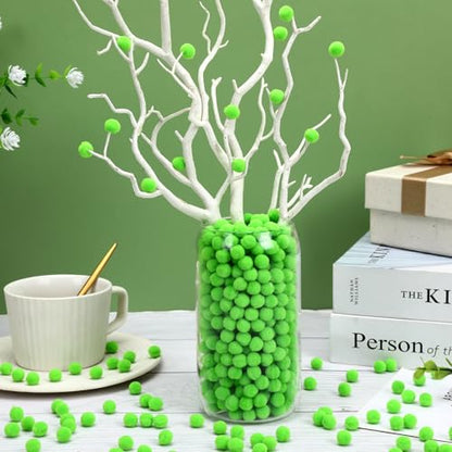 SEPGLITTER 1000 Pcs Mini Christmas Light Green Pom Poms Balls for Crafts | 1cm Mini Size, Green Puff Balls, DIY Crafts Making, Handmade Projects, Christmas St. Patricks Party Supplies Decorations - style: Green Style