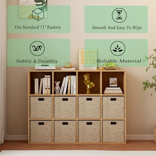 OSCHF 12-Cube Storage Shelf Bookcase, Oak - color: Oak, size: 12-Cube