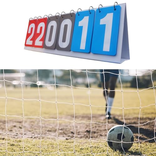 Sports Scoreboard 6 Digit Portable Tabletop Flip Scorekeeper Manual Score Flip Cards Basketball Football Soccer Score Counter PVC Material Suitable Fo