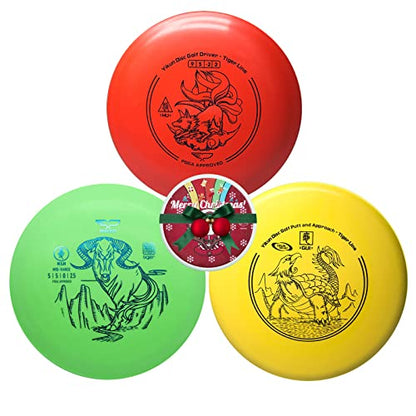 Yikun Disc Golf Starter Set PDGA Approved 165-175g-4 Pack for Beginners with Disc Golf Driver, Mid-Range, Disc Golf Putter and Mini Disc