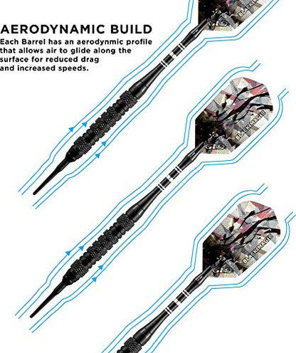 Viper Black Magic Soft Tip Darts, 18 Grams - style: Coarse Knurling
