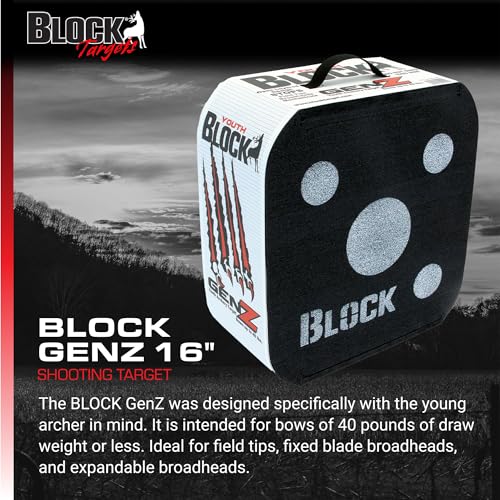 Block GenZ 16" Youth Open Archery Target, 40Lb Draw, Easy Removal, Multi-Color - style: GenZ (16")