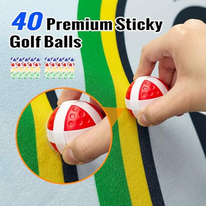 Roykaw Battle Golf Chipping Game with Turf Mat,Golf Clubs,Scoreboard,Golf Course/Cartoon Game Set for Fun Chipping Practice, 70.8 x 70.8 Inches,Reinforced Adjustable Stand, Easy to Carry & Storage - style: Cartoon