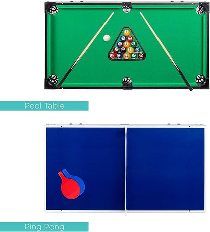 Home Family Party Competition Game Kids Adult Air Powered Hockey Billiards Table Tennis Football Game 4 in 1 Multi Game Swivel Table