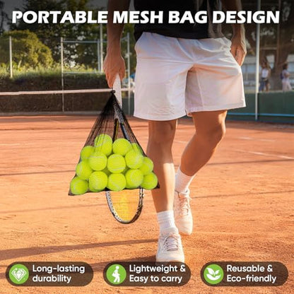Treeroot 16/30/40/60/80 Pcs Tennis Balls, High Elasticity Tennis Balls Bulk, Comes with a Portable Mesh Bag, Tennis Ball for Dogs, Suitable for Beginner Training Ball, Durable & Bounce - size: 80Pack