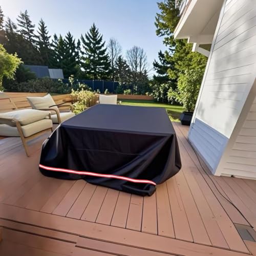 Turtle Life Patio Furniture Sets Cover, Heavy Duty Square Durable Waterproof Outdoor UV Resistant Anti-Fading Dining Table Chairs Furniture Cover, Black, 76"Lx76"W x 29"H - size: 76"Lx76"Wx29"H