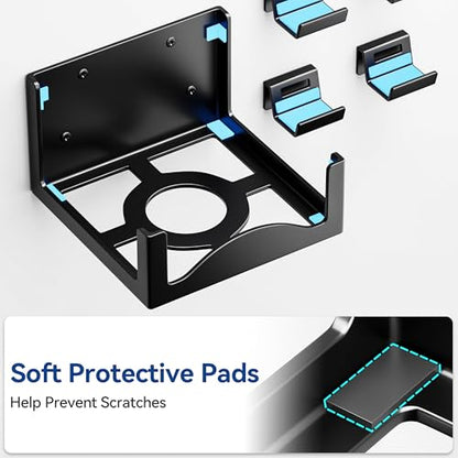 Wall Mount for Xbox Series X with 4 Controller Holder Kits – Metal Console Holder with Ventilated Base and Anti-Scratch Pads – Space-Saving Wall Bracket