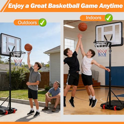 Nova Microdermabrasion Basketball Hoop Outdoor 7.2-9.2ft Adjustable, 32 inch Backboard, Portable Basketball Hoop Goal System for Youth/Adults Outdoor Indoor Play