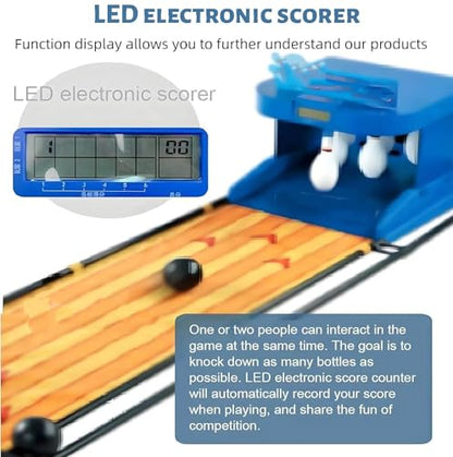 Indoor Electric Bowling Machine, Foldable Bowling Game Console with Automatic Reset, LED Scoreboard & Sound Effects - Fun Sports Game for Kids & Adults
