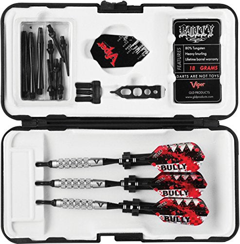 Viper Bully 80% Tungsten Soft Tip Dart Set with Case, 18 Grams - style: Coarse Knurling