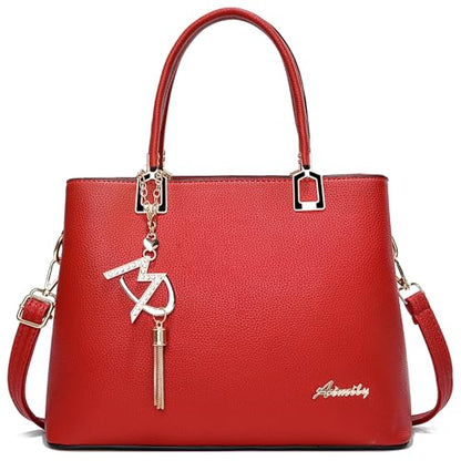 Womens Purses and Handbags Shoulder Bags Ladies Designer Top Handle Satchel Tote Bag - color: Liz Red