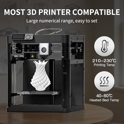 RAMBERY White PLA+ 3D Printer Filament 1.75mm 4kg Spool, Toughness Upgraded 3D Printing Filament, Neatly Wound Fit Most FDM Printers, 1KG X 4 Spools - color: Pla+ White, size: 4kg