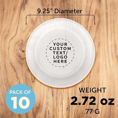 DISCOUNT PROMOS Frisbee Flying Discs in Bulk, 9.25 in. Fun Family Beach Game - color: - Custom -Translucent Clear, size: 10 flying discs
