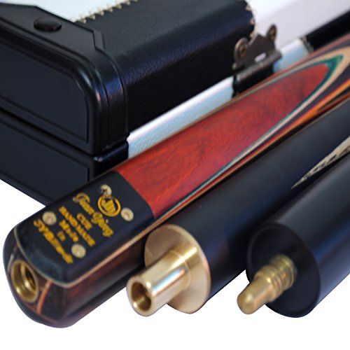 57" 3/4 Jointed Billiard/Pool/Snooker Cue Set 5 Face-Spliced Ash Shaft with A Leather Cue Case - color: SK05