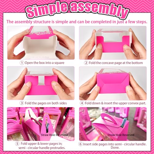 184Pcs Pink Girls Party Favors Pack - For 12Guests, Includ Goodie Box Heart Glasses Straws Bubble Wands Tattoo Sticker Bracelet Keychain, for Kids Girls Birthday Party Decoration Supplies - style: Pink Girls Party Favors