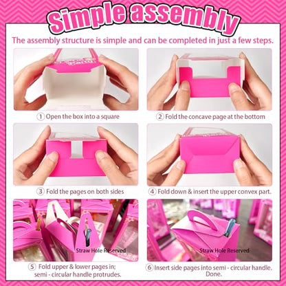 184Pcs Pink Girls Party Favors Pack - For 12Guests, Includ Goodie Box Heart Glasses Straws Bubble Wands Tattoo Sticker Bracelet Keychain, for Kids Girls Birthday Party Decoration Supplies - style: Pink Girls Party Favors