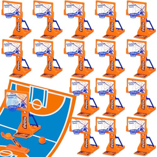 VioraWhite 16 Pack Basketball Game Toys Tabletop Basketball Shooting Game Mini Desktop Gift Desk Games for Adults Office Relax Reduce Stress Basketballs Prize Party Favors Birthday Gift (Blue) - color: Blue