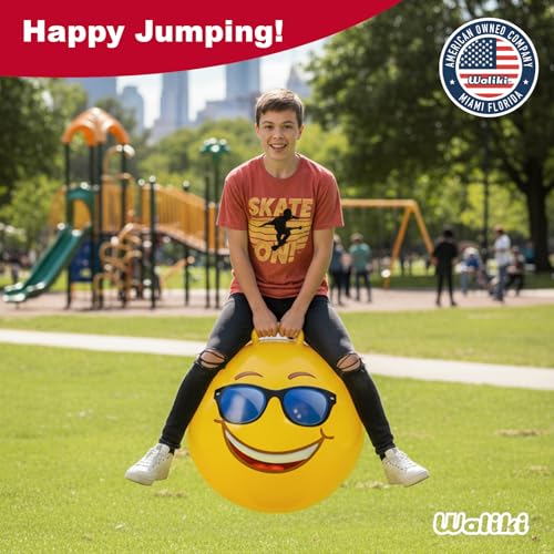 WALIKI Hopper Ball for Teens Ages 10-15 | Hippity Hop | Jumping Hopping Ball | Relay Races | 22” - color: Emoji 1, size: Ages: 10-15 (22")