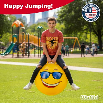 WALIKI Hopper Ball for Teens Ages 10-15 | Hippity Hop | Jumping Hopping Ball | Relay Races | 22” - color: Emoji 1, size: Ages: 10-15 (22")