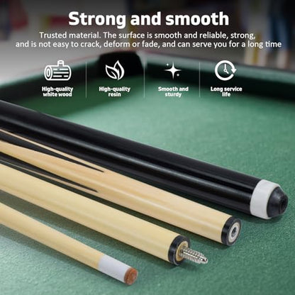 57 inch Pool Cue Stick Billiard Cue Sticks Pool Stick 20OZ Set of 2 for Beginners,Cue for Pool Table,Pool Sticks with 13mm Tip