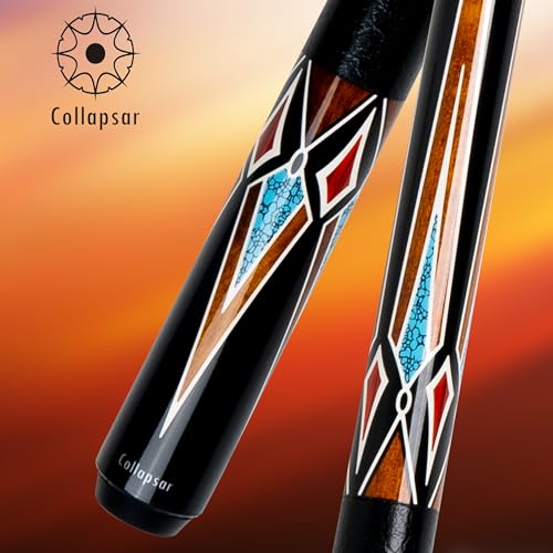 Collapsar CA Pool Stick with 1X1 Hard Case,58" Maple Professional Billiard Cue Stick,19-21 oz Pool Cue Set - color: CA006+Joint Protector+Hard Case, size: 19 ounce