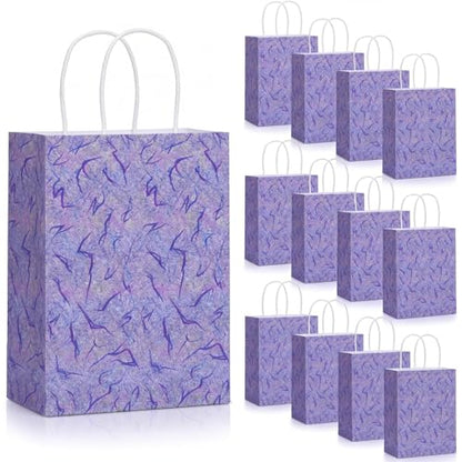 Kolldenn 48 Pcs Kpop Theme Goodie Bags Purple Lightning Crack Print Party Favors Gift Paper Bags with Handles Candy Treat Pouch for Anime Korean Kpop Birthday Party Decorations Supplies - style: Kpop