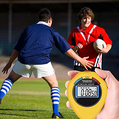 Pgzsy 6 Pack Multi-Function Electronic Digital Sport Stopwatch Timer, Large Display with Date Time and Alarm Function,Suitable for Sports Coaches Fitness Coaches and Referees