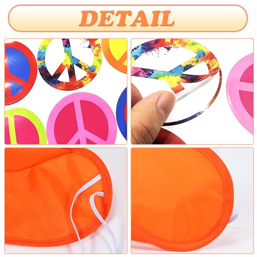 JOARHONAL Pin the Peace Sign on the Hippie Van - Hippie Groovy Party Games 20" x 28" Hippie Game Poster with 24 Reusable Stickers Groovy Birthday Party Favor Set - style: Groovy