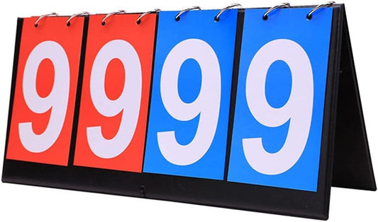 Portable Table Top Scoreboard Flipper, Multi Sports Score Flip Scoreboard, Red and Blue