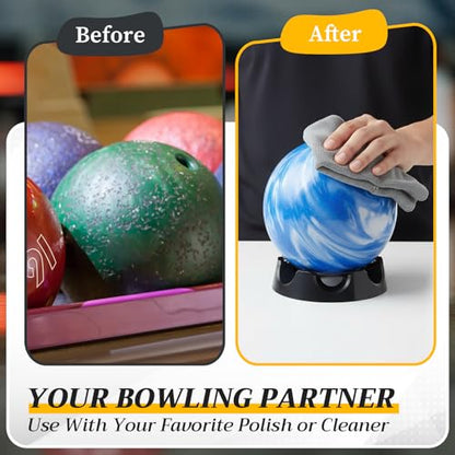 Yookeer Bowling Ball Spinner Stand, 360° Smooth Rotating Ball Cup Holder with Easy Multi-Angle Grip, Universal Bowling Accessories for Optimal Performance, Cleaning & Polishing - color: Black