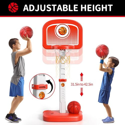 Outdoor Basketball Hoop Toys for Toddlers 3 4 5 6 7 8-12 Years Boys, Swimming Pool Basketball Hoop Outside Toys with 4 Balls, Poolside Basketball Game Toy Gifts for Kids Ages 4-8 8-12 Boys Girls - style: Swimming Pool Basketball Hoop