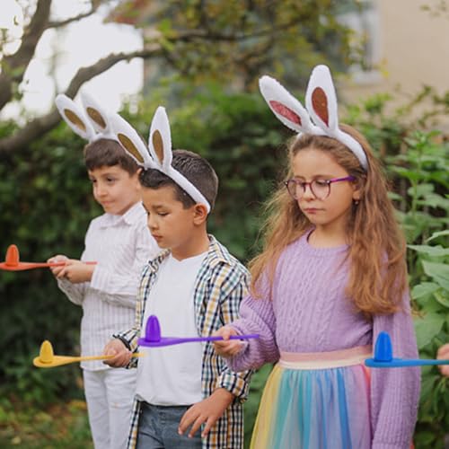 TOPZEA 24 PCS Easter Egg and Spoon Race Game Set, Wooden Egg Balance Game 12 Players, Carnival Relay Race Field Day Games for Kids & Family, Easter Eggs Hunt, Outdoor Lawn Games