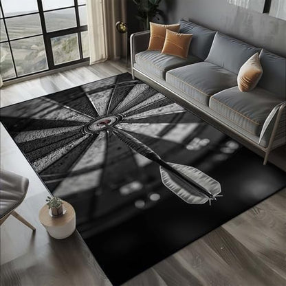 Dart Board Area Rug, Darts Area Rug, Sports Theme Gaming Rugs, Play Rugs for Playroom, Washable Non Slip Soft Low Pile Darts Carprt for Living Room, Game Room (7' x 11'(Rectangular)) - size: 7' x 11'(Rectangular)