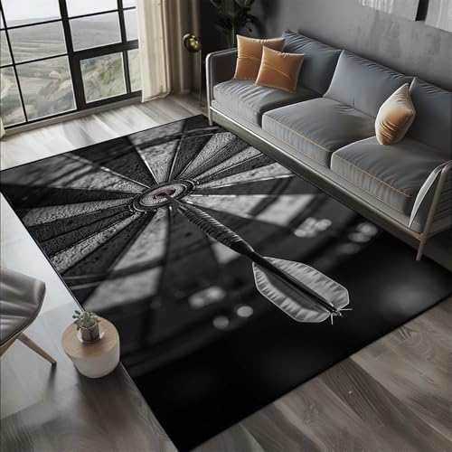 Dart Board Area Rug, Darts Area Rug, Sports Theme Gaming Rugs, Play Rugs for Playroom, Washable Non Slip Soft Low Pile Darts Carprt for Living Room, Game Room (7' x 10'(Rectangular)) - size: 7' x 10'(Rectangular)