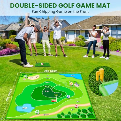LYDARZ Golf Chipping Practice Mat for Backyard Games, Battle Golf Hitting Mat for Swing Training Game, Perfect for Outdoor Activities - size: Target Disk Pattern: 3A