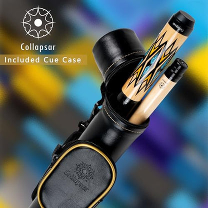 Collapsar CA Pool Stick with 1X1 Hard Case,58" Maple Professional Billiard Cue Stick,19-21 oz Pool Cue Set - color: CA009+Joint Protector+Hard Case, size: 20 ounce
