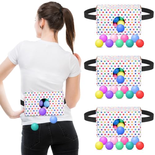 4 Sets Summer Party Games Colorful Polka Dots Shake Box, 4 Adjustable Belts and 80 Balls, Swing Shaking Balls Set for Adults Tea Garden Outdoor Indoor Group Party Game - color: Colorful, style: Polka Dots